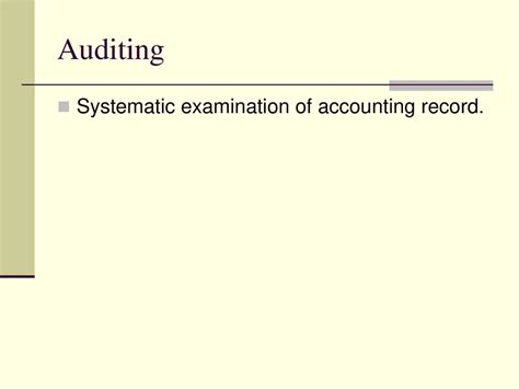 Systematic examination of financial records Figgerits [ Answers ].